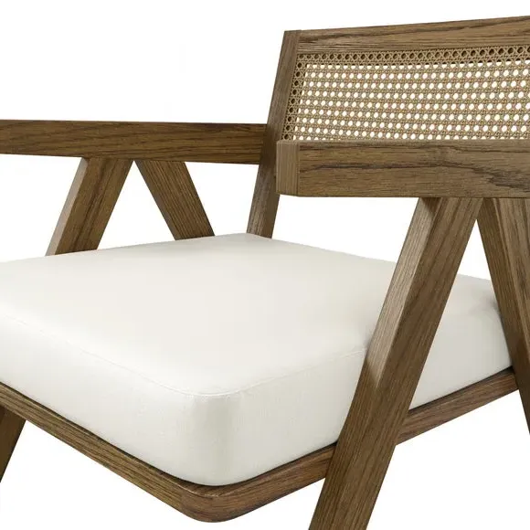 Occasional Armchair with Cushion - Ecru, Fabric