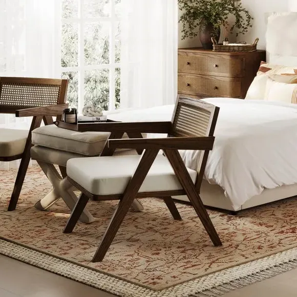 Occasional Armchair with Cushion - Ecru, Fabric image