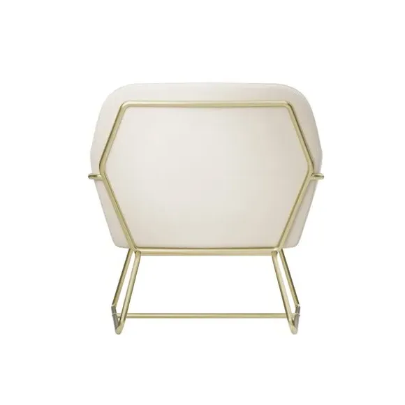 Occasional Chair with Metal Legs - Cream, Velvet