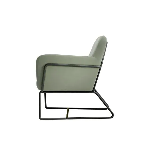 Occasional Chair with Metal Legs - Sage, Velvet