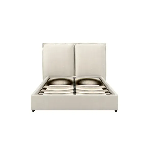 Pillow Back Bed Frame - Ivory, Linen