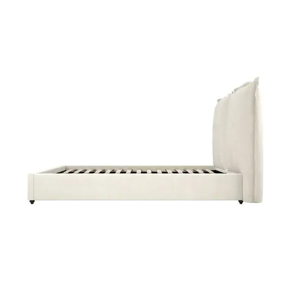 Pillow Back Bed Frame - Ivory, Linen