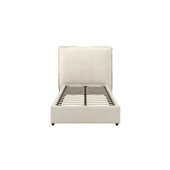 Pillow Back Bed Frame - Ivory, Linen