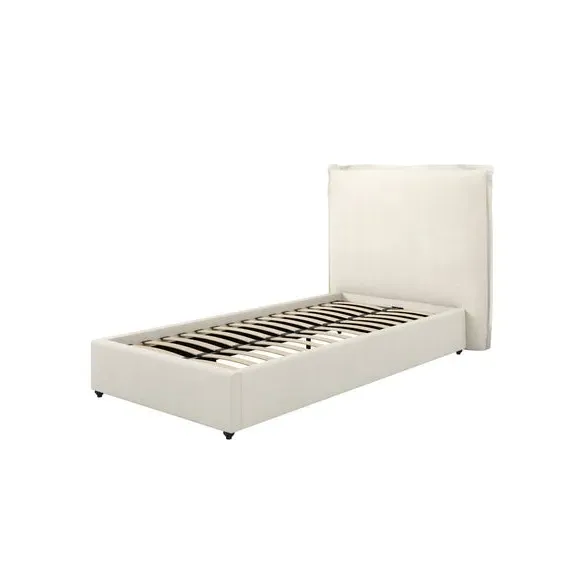 Pillow Back Bed Frame - Ivory, Linen
