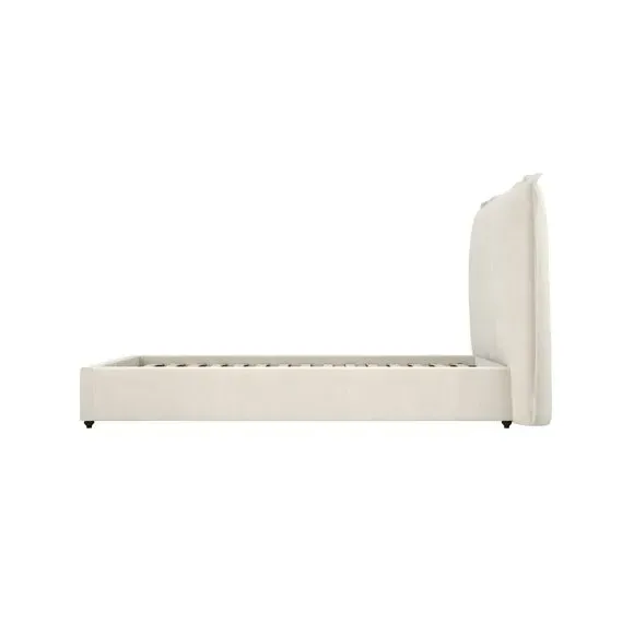 Pillow Back Bed Frame - Ivory, Linen