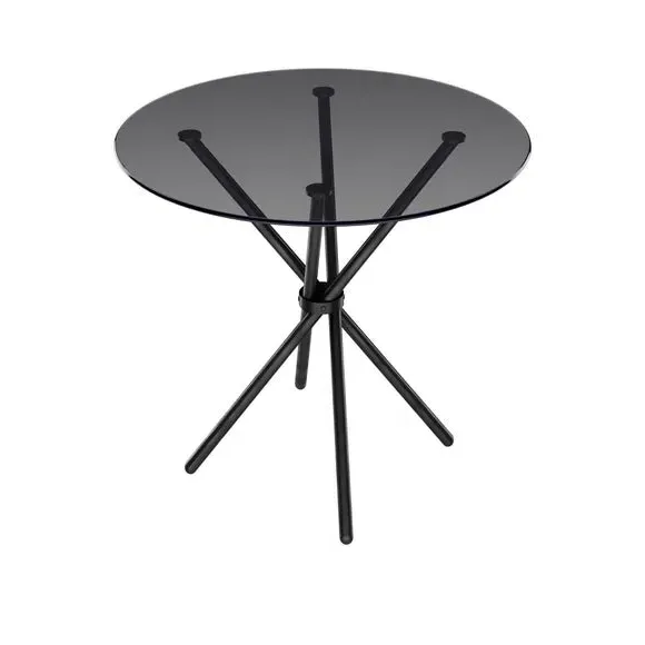 Round 4-Seater Dining Table - Smoke, Glass