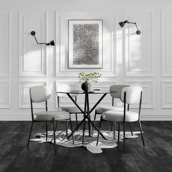 Round 4-Seater Dining Table - Smoke, Glass image