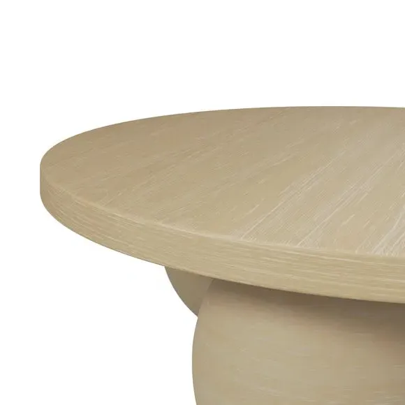 Round Coffee Table with Ball Feet - Natural, Concrete