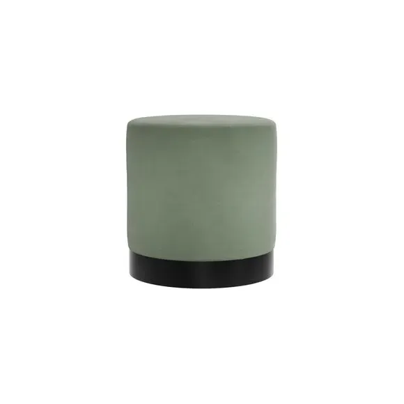 Round Pouffe Multi-Purpose - Sage, Velvet