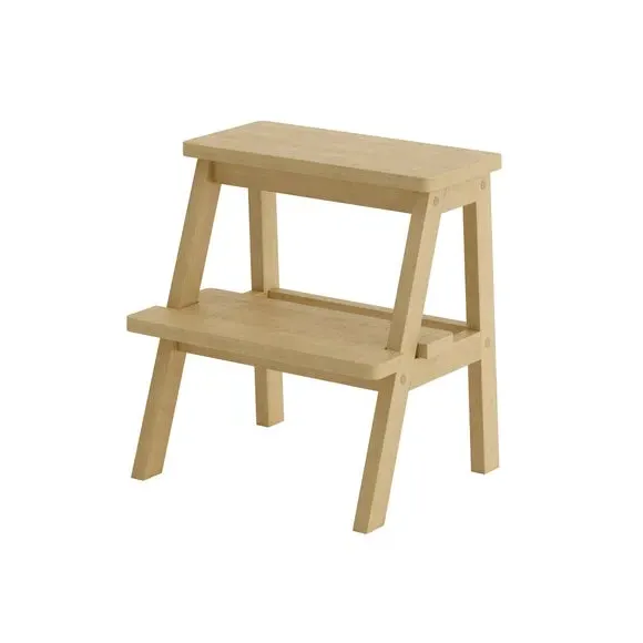 Round Stool - Grey Wash, Solid Birch