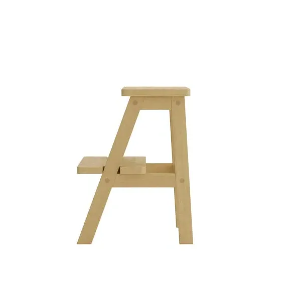 Round Stool - Grey Wash, Solid Birch