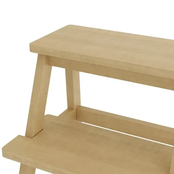 Round Stool - Grey Wash, Solid Birch