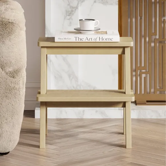 Round Stool - Grey Wash, Solid Birch image