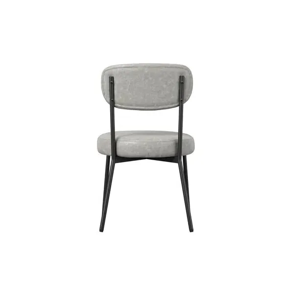 Set of 2 Dining Chairs - Graphite, Faux Leather