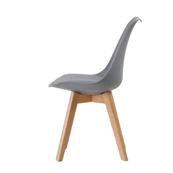 Set of 2 Dining Chairs - Grey, Beech Wood