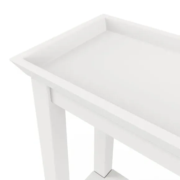 Side Table with Moulded Top - White, Lacquered