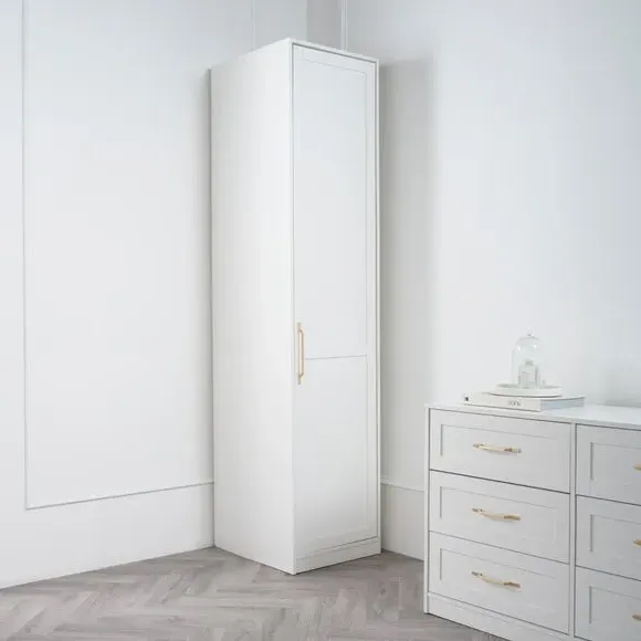 Single Wardrobe Shaker Style - White