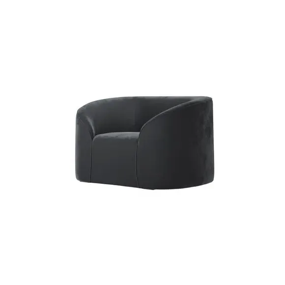 Tub Chair Contemporary Style - Black, Velvet