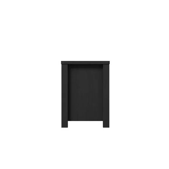 TV Unit with Sliding Doors - Black, Glass