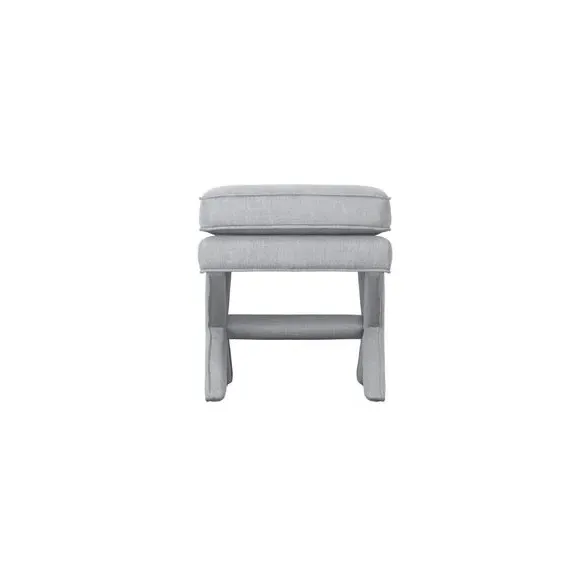 X-Design Footstool with Pillow Top - Grey, Linen