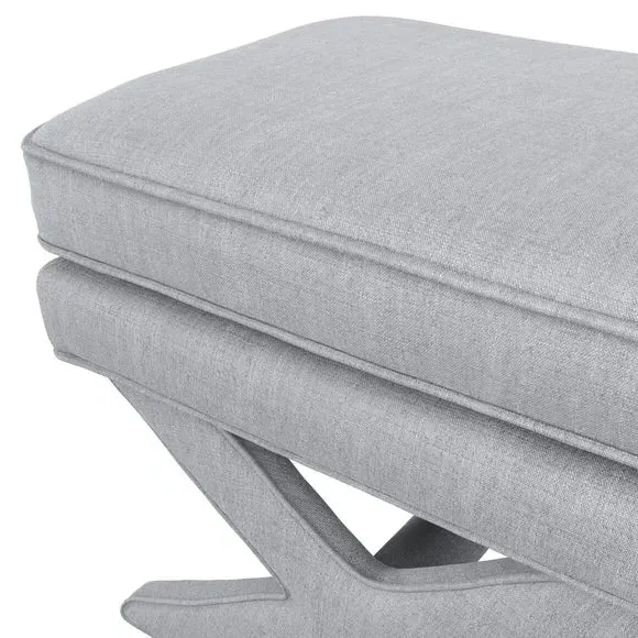 X-Design Footstool with Pillow Top - Grey, Linen