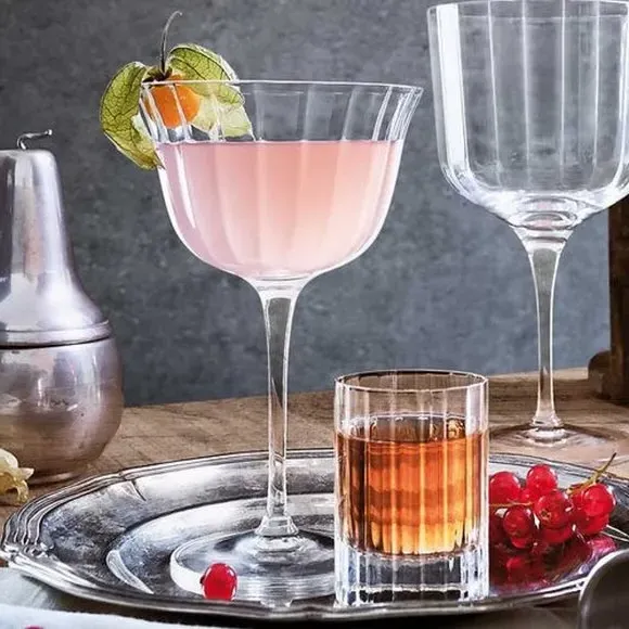 Set of 4 Flute Glasses - Clear, Glass