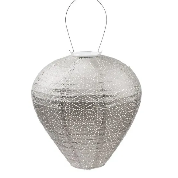 Balloon Solar Lantern Sashiko Design - Taupe image