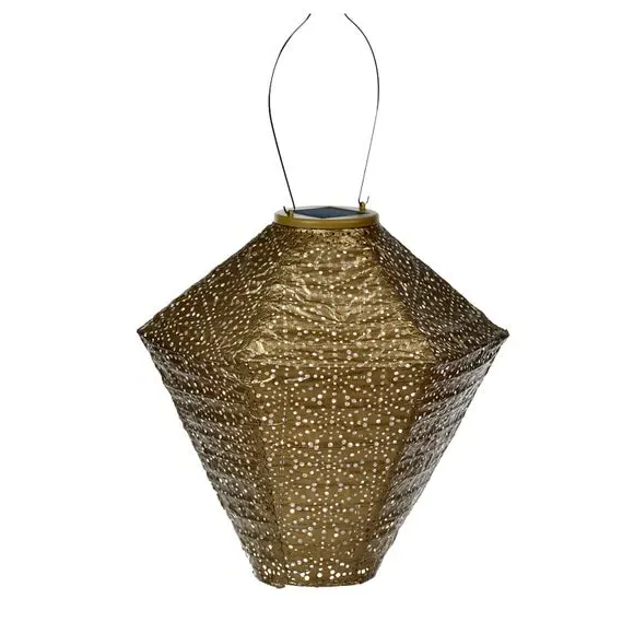 Diamond Solar Lantern with LED - Gold image