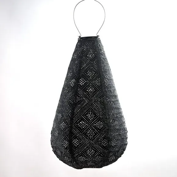 Drop Solar Lantern with Pattern - Dark Grey image