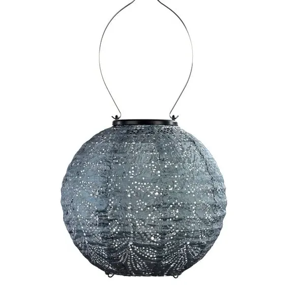 Small Round Solar Lantern - Blue Grey, Tyvek image