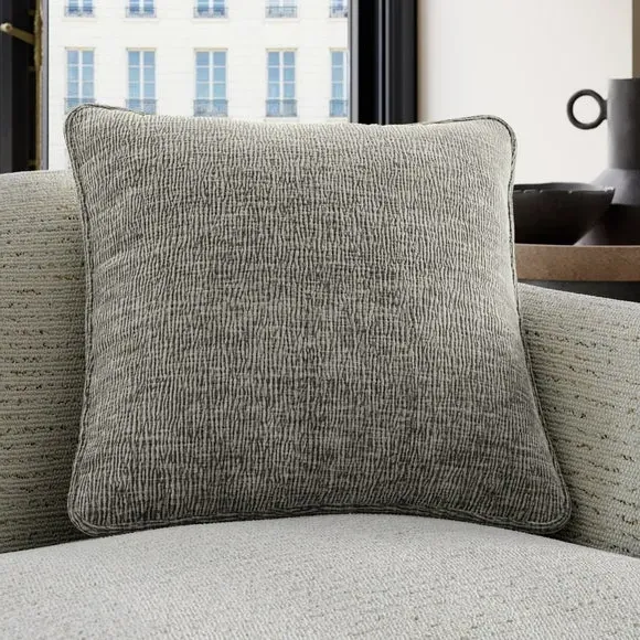Cushion Cover with Textured Weave - Silver