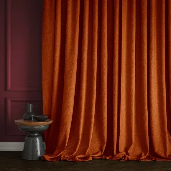 Made to Measure Curtains - Orange Umber, Polyester