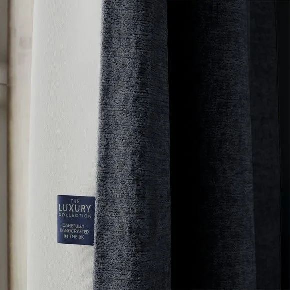 Made to Measure Curtains Textured - Black, Chenille