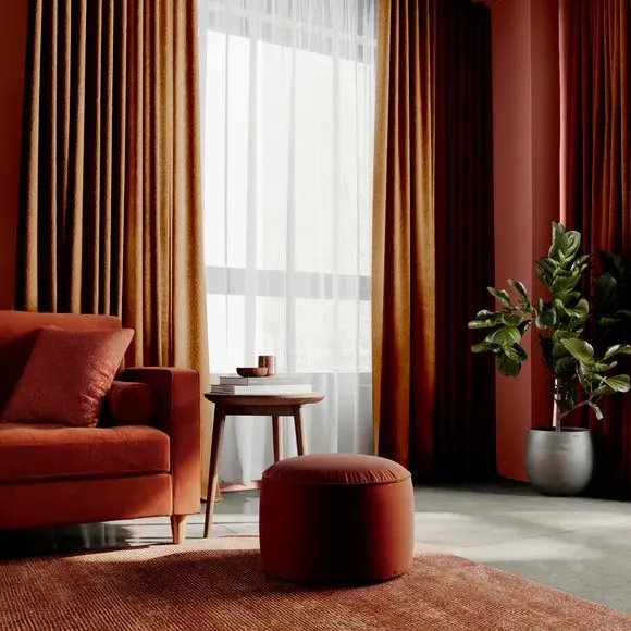 Made to Measure Curtains Textured - Caramel, Chenille