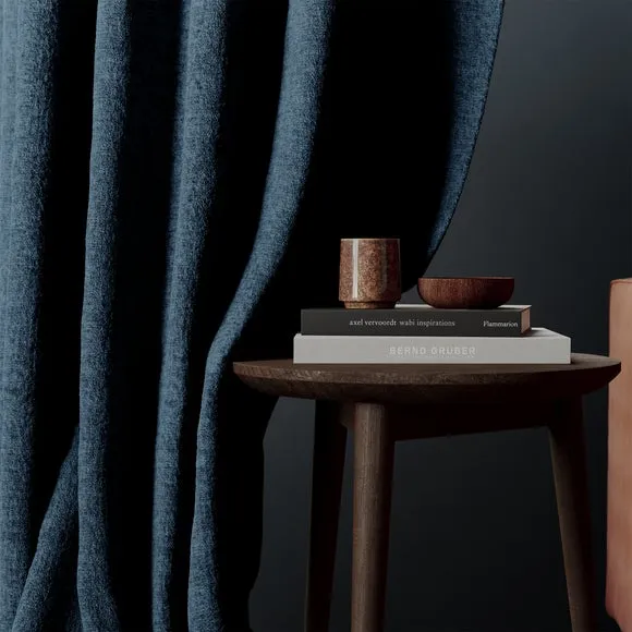 Made to Measure Curtains Textured - Navy, Chenille