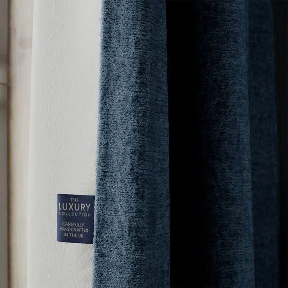 Made to Measure Curtains Textured - Navy, Chenille