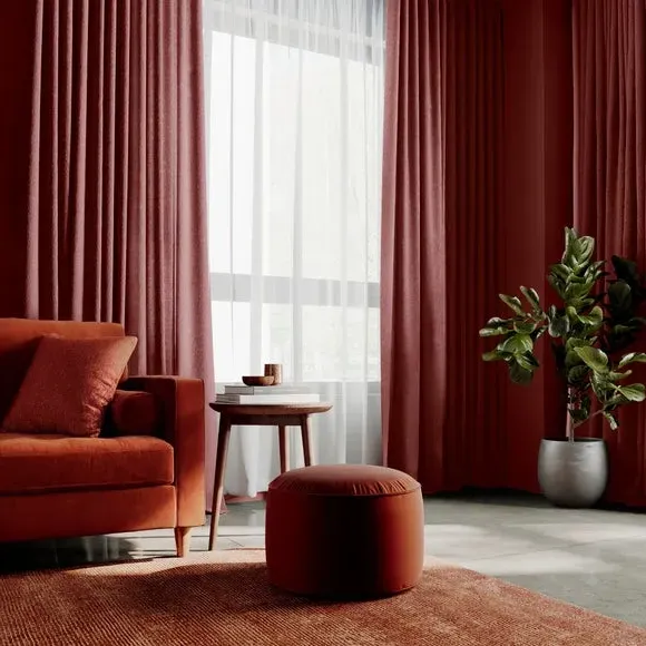 Made to Measure Curtains Textured - Rose, Chenille