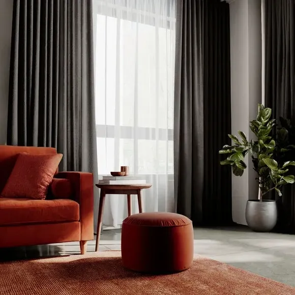 Made to Measure Curtains Textured - Steel, Chenille