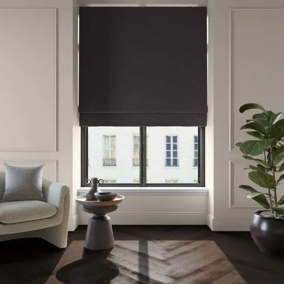 Made to Measure Roman Blind - Black, Polyester image