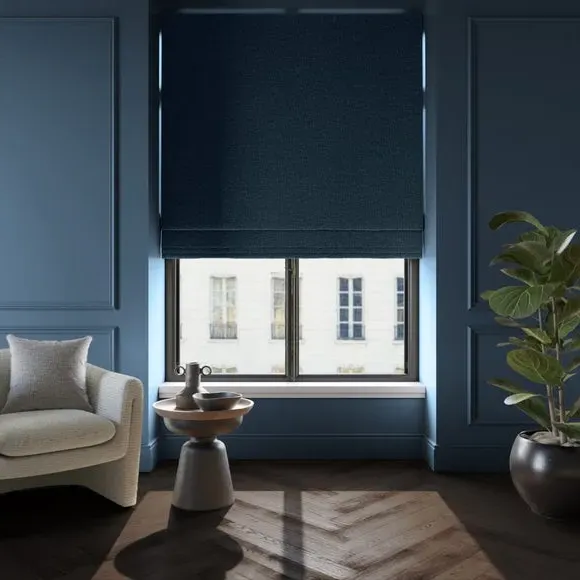 Made to Measure Roman Blind - Navy, Polyester