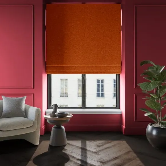 Made to Measure Roman Blind - Orange Umber, Polyester