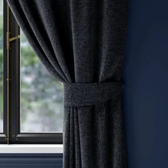 Textured Curtain Tieback - Black, Chenille image