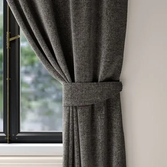 Textured Curtain Tieback - Steel, Chenille