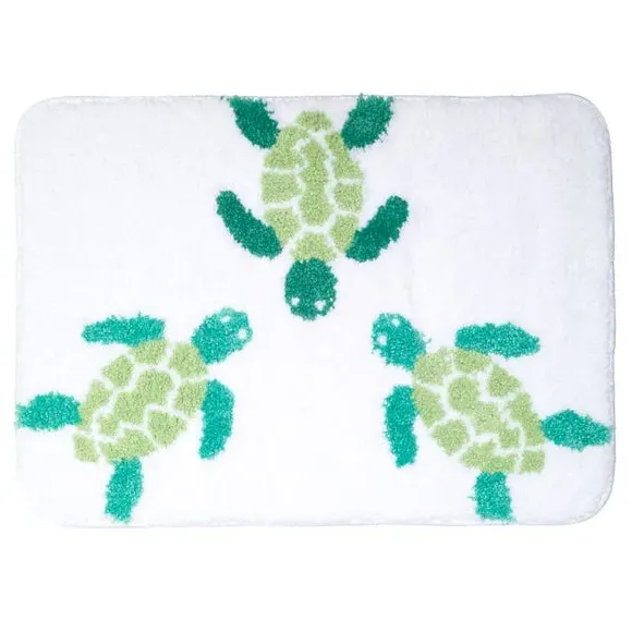 Turtle Print Bath Mat - Multicolor, Microfibre image
