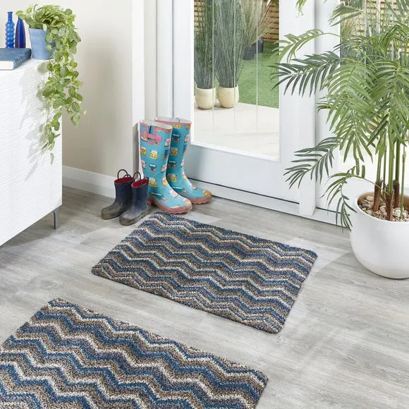 Doormat Anti-Slip - Indigo, Recycled Cotton