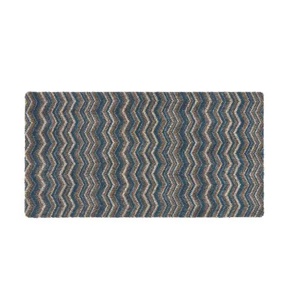 Long Doormat with Anti-Slip - Indigo, Cotton