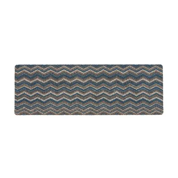 Long Doormat with Anti-Slip - Indigo, Cotton