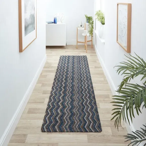 Runner Doormat Anti-Slip - Indigo, Cotton image