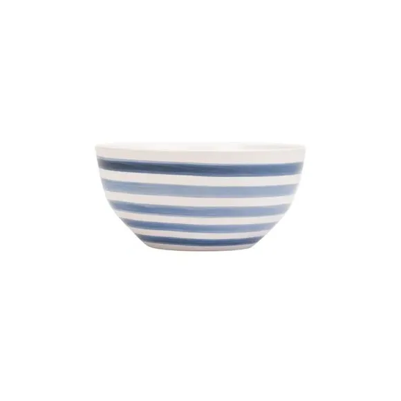 4-Piece Cereal Bowl Set with Stripes - Blue