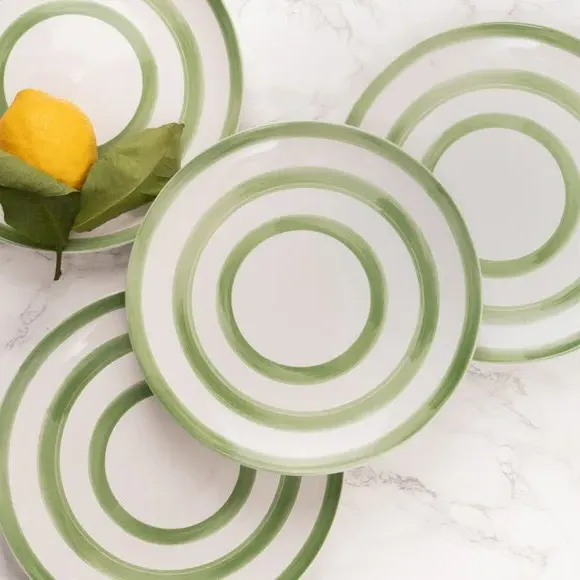 4-Piece Dinner Plate Set - Green, Stoneware